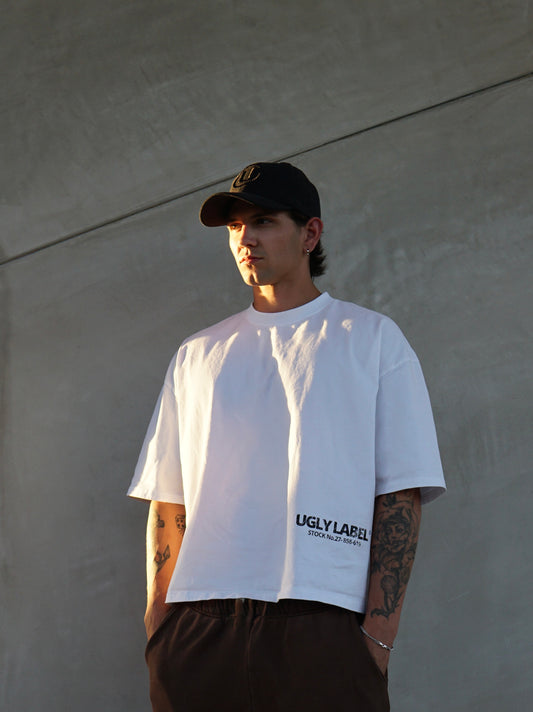 WHITE STOCK NO. BOX TEE